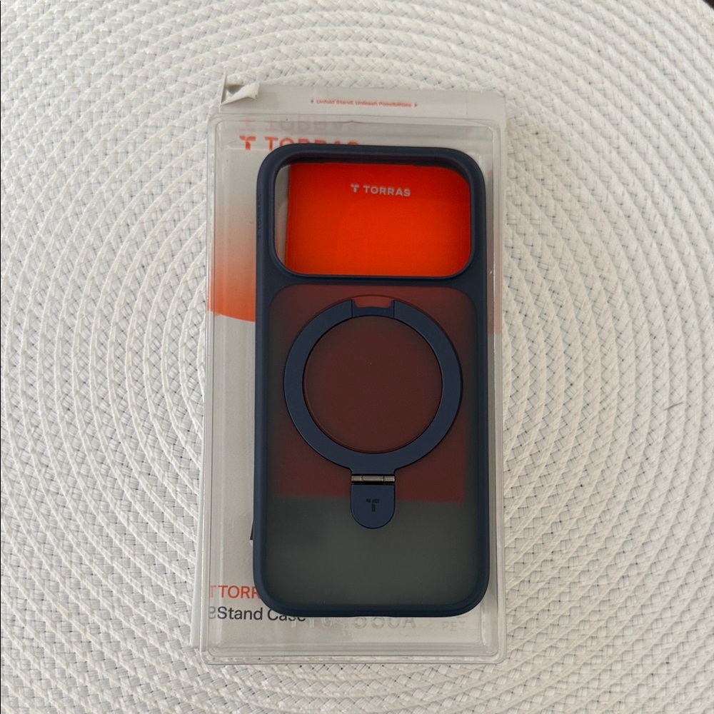 Navy Blue Phone Case with Ring Stand iPhone 17 Pro